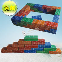  Childrens simulation paper brick building blocks Kindergarten middle and large class construction area Game toy diy carton construction construction