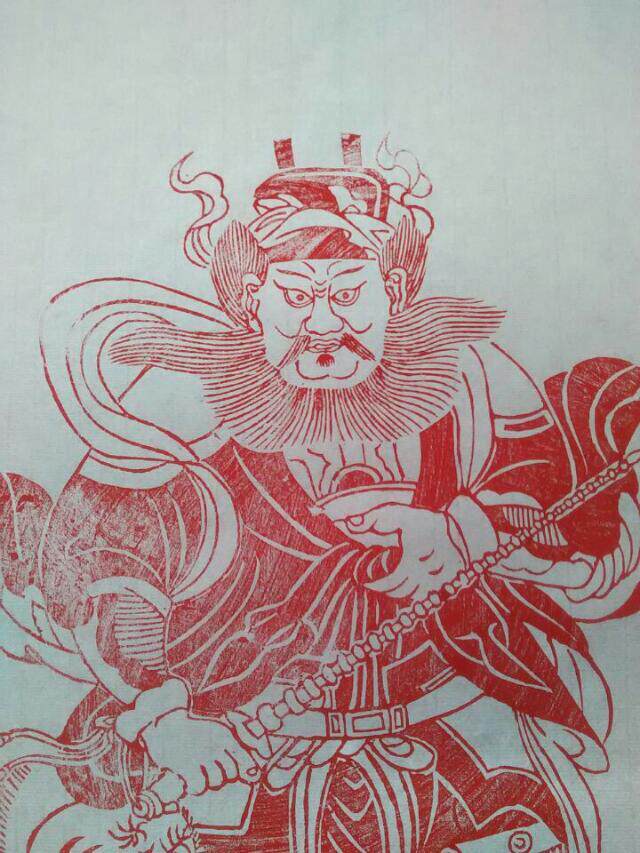 Chongxuan Printing Society Engraving and printing Zhao Gongming Xuan Altar Black Tiger Zhao Marshal God of Wealth Folk craft New Year painting