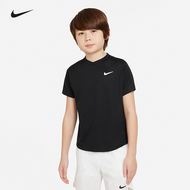nike Nike tennis clothes little kids kids teen sports short sleeve blouses t-shirts light and dry CV7565-Taobao