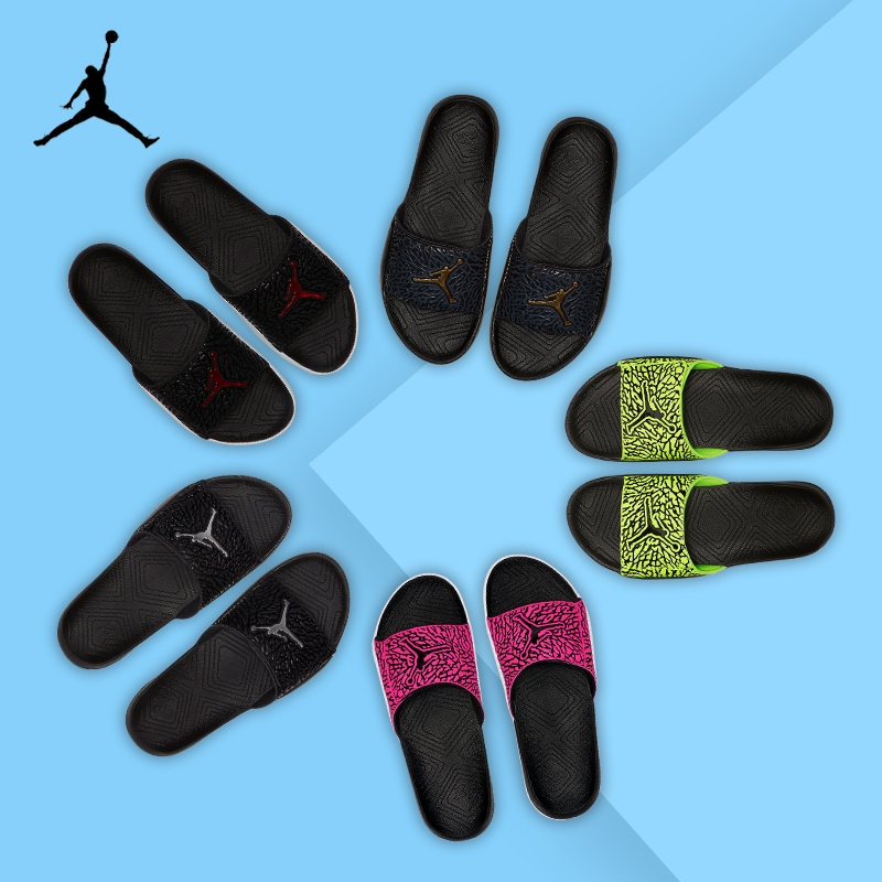 aj slippers jordan slippers men and women Summer NIKE basketball cool towed magic sticker fitness sports slippers BQ6290