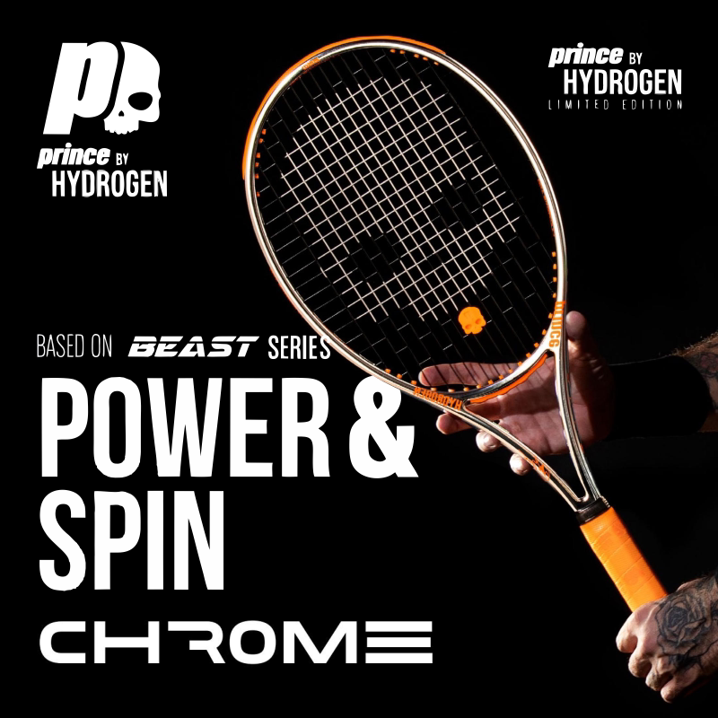 Prince Tennis Racket Prince & Hydrogen Co-Branded New Electroplated Racket Professional Racket Chrome 100 Prince Tennis Racket Prince & Hydrogen Co-Branded New Electroplated Racket Professional Racket Chrome 100