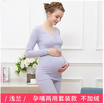 Pregnant Woman Autumn Clothes Autumn Pants Suit Postpartum Breastfeeding Pyjamas Moon Clothes Autumn Winter Cotton Sweatshirt Gestational Mid-Late Pregnancy