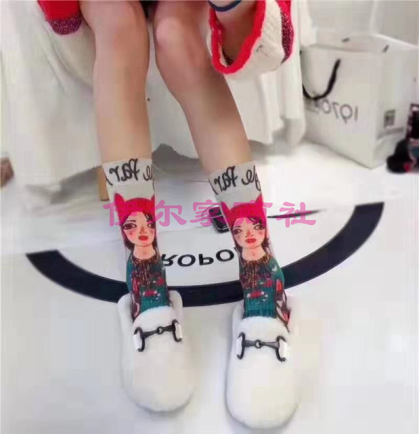 Korean Style Girls' Gold Thread Slouch Socks, Popular Graffiti Letter Socks, Women's 3D Digital Print Socks, Trendy Half-Leg Socks