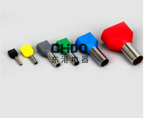TE7508 double-wire tube type pre-insulated terminal cold-pressed terminal two wires and head wiring copper nose