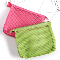 T132 Korea DAN grid double layer travel bag wash bag portable portable storage bag three layer waterproof