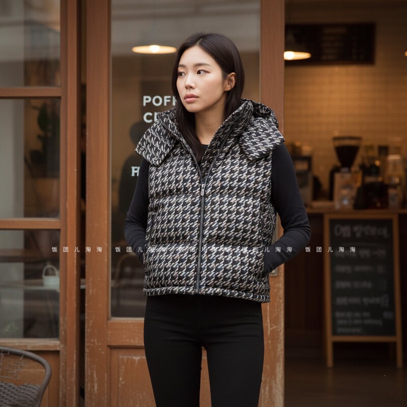 Wunder Puff Cropped Vest Sports Hooded down Vest, Lightweight Goose down