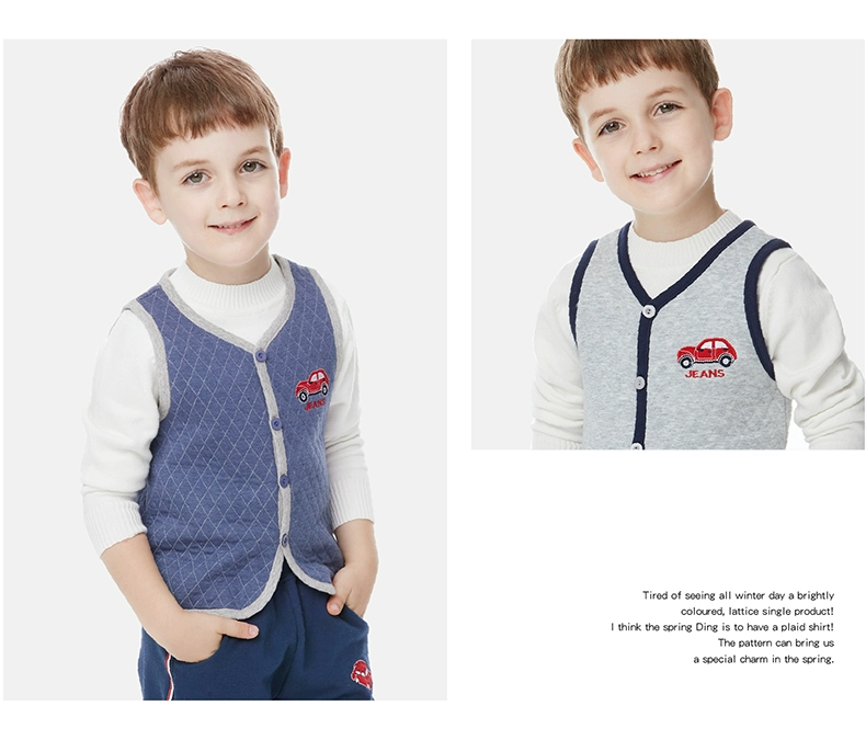 Áo vest bé gái cotton xuân hè 2018 mới mặc áo vest bé trai vest bé gái áo khoác cotton