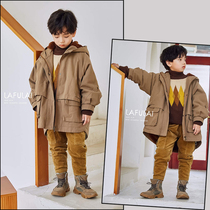 La Flei childrens clothing 2020 Winter new childrens coat boys and girls Korean one velvet hooded windbreaker 1352