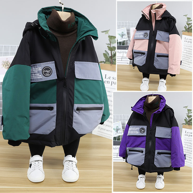 Male and female children Assault Rifles 2020 Winter models CUHK Tong Collage Thickened Harbor cotton jacket Cotton jacket jacket 1608