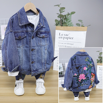 La Fleet 2019 Autumn New Fashion coat for men and women in children Korean embroidered flower denim jacket 1650