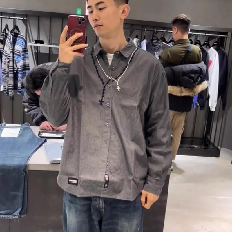Neighborhood Nbhd 26Ss Shawn Yue's Same Style Necklace Cross Embroidery Long-Sleeved Shirt Neighborhood Nbhd 26Ss Shawn Yue's Same Style Necklace Cross Embroidery Long-Sleeved Shirt