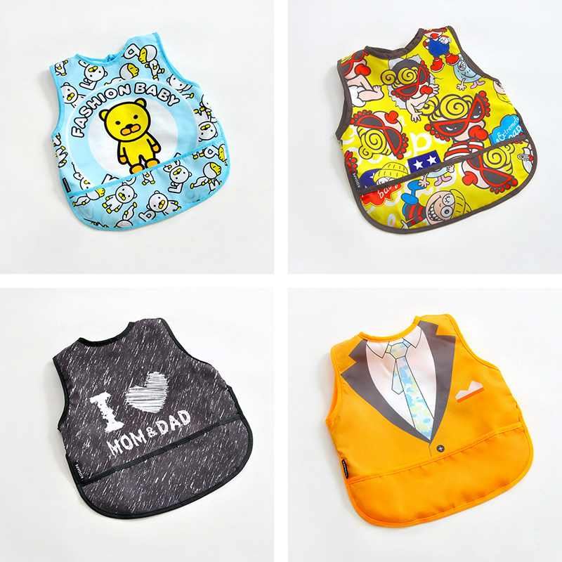 Spring and summer men's and women's baby anti-dressing children's eating clothes vest baby anti-fouling anti-dirty eating bib coveralls