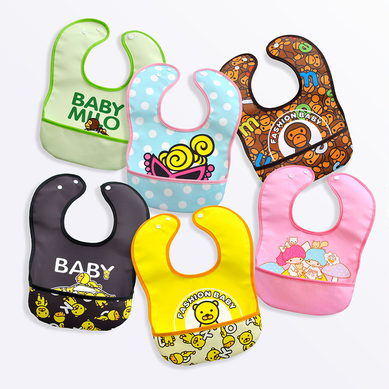 Baby and young child spring and summer stereo water resistance to eat round around the baby's mouth towel children feed a food round