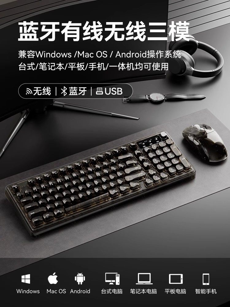 Keyboard and Mouse Set for Desktop Computers, Universal Wired Mechanical Feel, Silent Membrane, Dedicated for Office and E-Sports Gaming