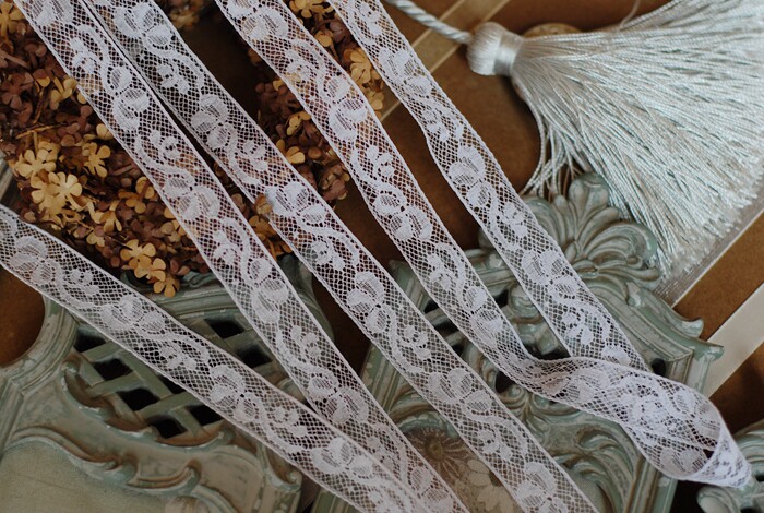 Leavers Lace French Made Clover Collection #2D Handmade DIY Fine Cotton Lace