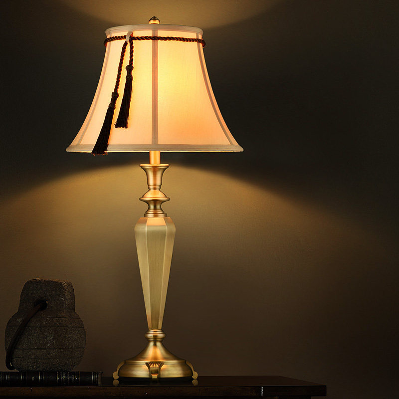 Eurostyle Six Sided Bronze Table Lights American Creative Bedroom Bedlights Fashion Romantic modern minimalist book Room Decorative Lights