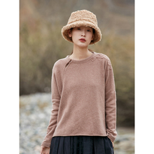 Shi Xin, Ji Xiang, Yu Er, Original 100% Pure Wool Handmade Embroidered Round Neck Chinese Woolen Knitted Top, Skincare friendly for Women