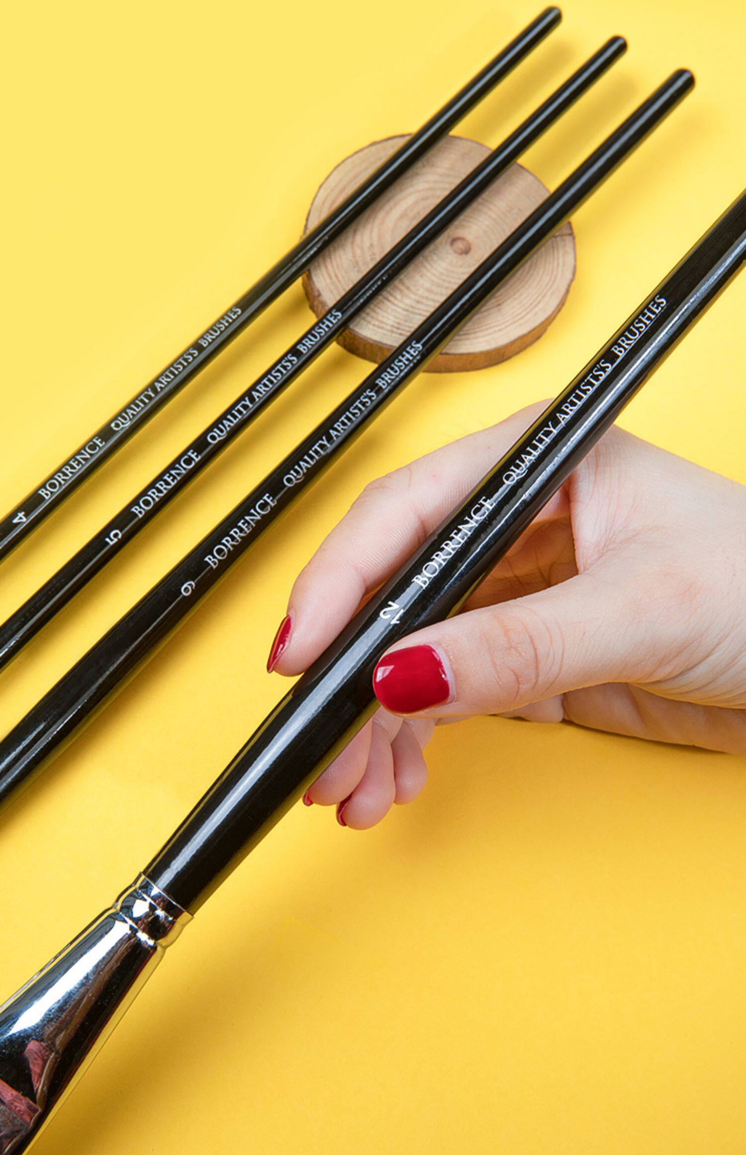 Кисть для рисования масляными красками 水粉画笔套装丙烯画画笔小学生美术用油画笔圆锋狼毫绘画颜料排笔 Borrence