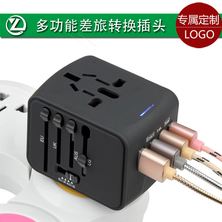 Universal Conversion Plug Gift Custom Logo with USB Global Universal Bali Type-c Interface charger