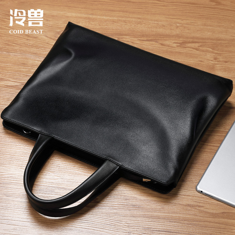 Cold Beast Handbag Genuine Leather Men's Bag Briefcase Business Casual Top Layer Soft Cowhide Men's Shoulder Messenger Bag Backpack