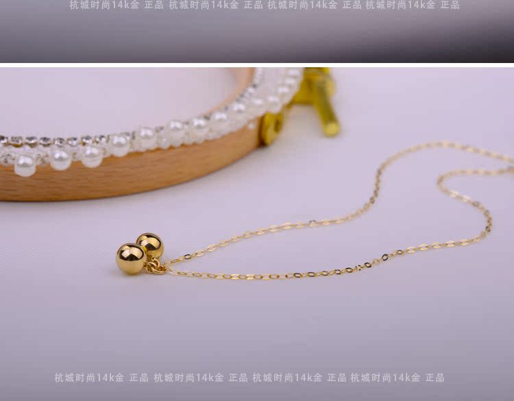 HC chính hãng vàng 14k vòng chân vàng 10k bóng vàng chuyển hạt chuông đôi bóng tuyệt vời Nhật Bản và Hàn Quốc - Vòng chân vòng chân bạc tây tạng