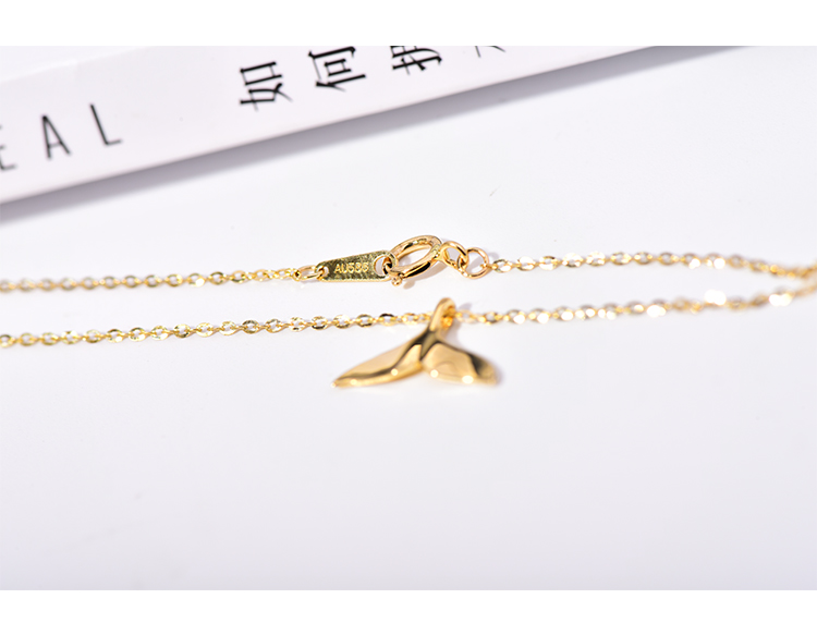 Thời trang Hàng Châu Hàn Quốc vòng chân vàng 14K nữ Cựu ba mặt dây chuyền hình cá voi mịn màng dễ thương - Vòng chân lắc chân nữ 10k