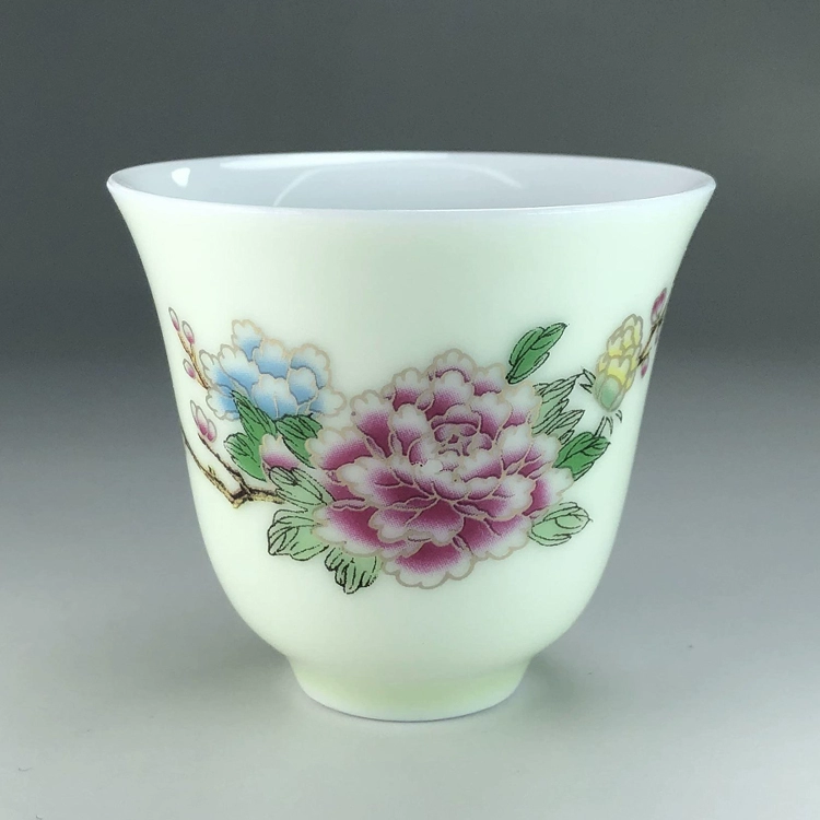 Khuyến mãi Jingdezhen sip cốc nhỏ tách trà Xiahe đá nứt nhỏ rượu vang ly retro Trung Quốc ly rượu duy nhất - Rượu vang