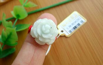 Natural a-grade flower blooming wealth ring burmese jade
