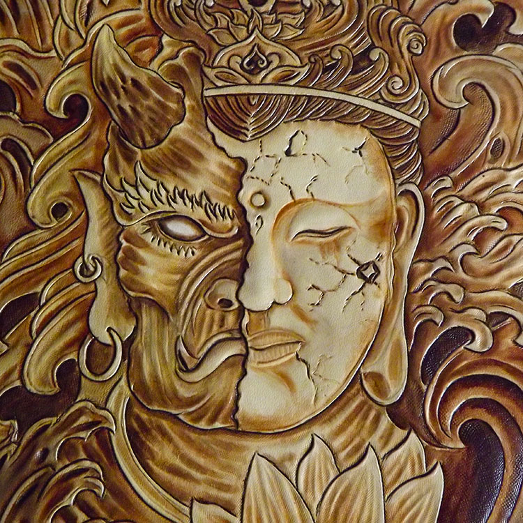 R1 Functional Bag Handmade Leather Carved Backpack Envelope Bag Casual Inclined Backpack Retro One Read Between Leather Handbag Men