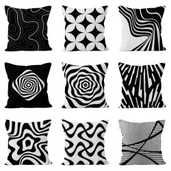Black Geometric Throw Pillow ins Black and White Sofa Cushion Brown Backrest Khaki Living Room Pillow Homestay Pillow