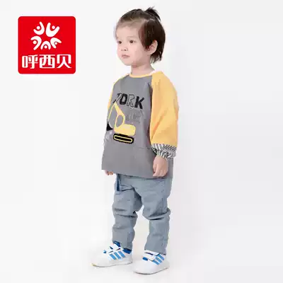 Xibei autumn and winter coat corduroy coat baby boy kindergarten cotton anti-dressing eating pocket