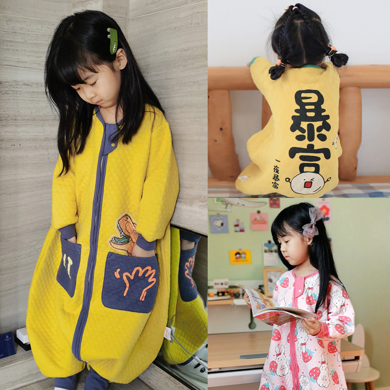 High sugar nurturing baby sweet and safe sleeping with Sibbe thin clip cotton anti-kick by dinosaur motif men's treasure Legs Sleeping Bag