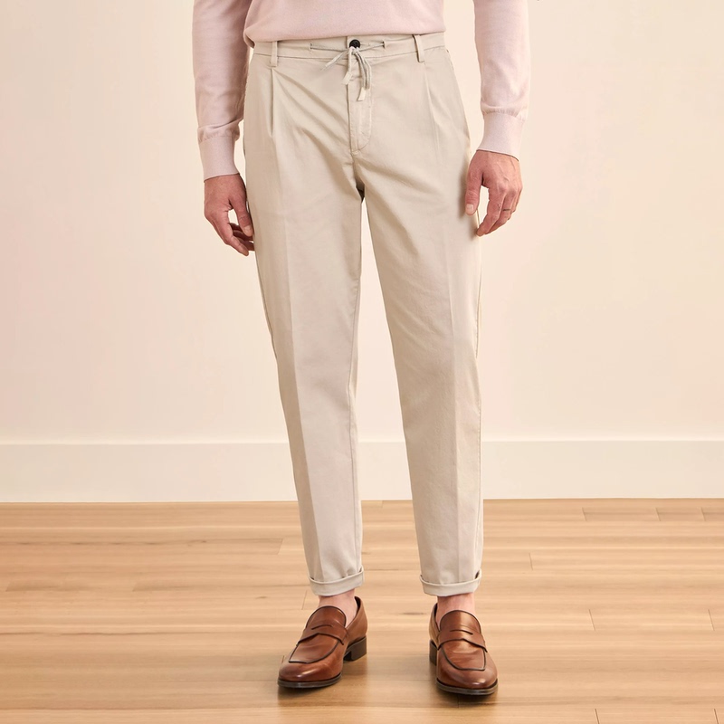 Three Thousand | Shinige Silk-Like Japanese Circular Knitted Elastic Cotton/Old Money Eleventy Sports Trousers Aj2047