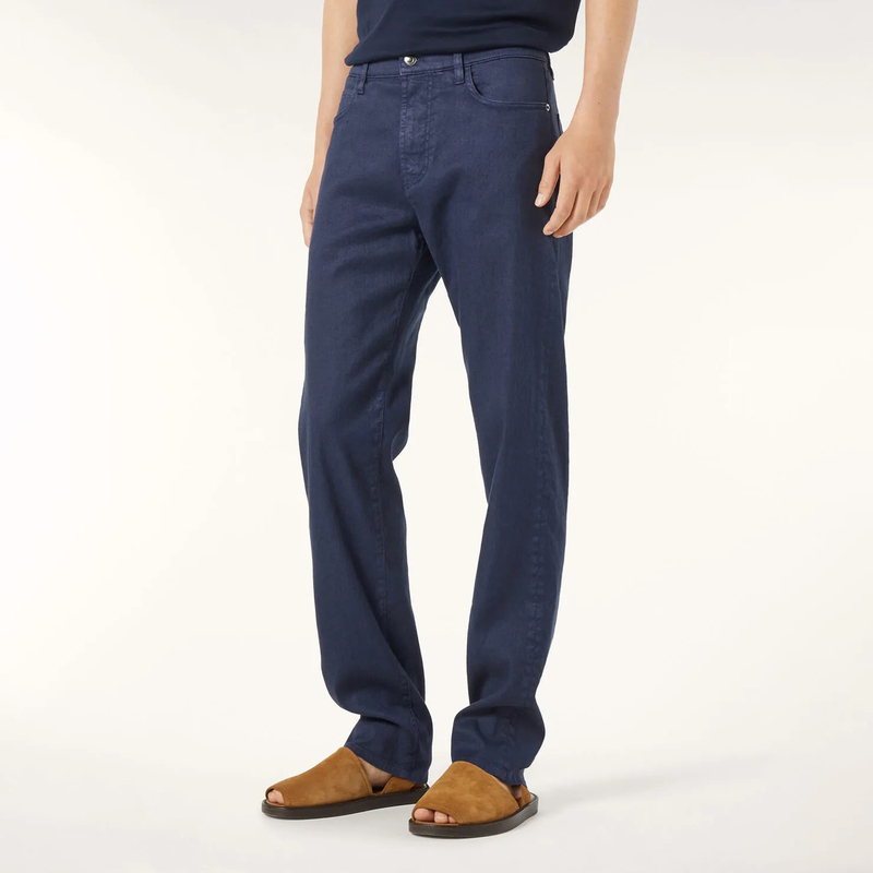 Three Thousand | Shen Ge Quiet Luxury High-Thread-Count Rain Dew Linen Quarona Lightweight Gentleman Style Lp Denim Five-Pocket Pants Aj2065