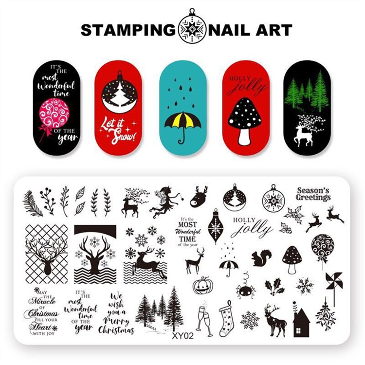 Nail in tấm Santa Claus loạt bông tuyết nai sừng chuyển công cụ móng tay DIY in dấu mẫu - Công cụ Nail máy mài móng mini