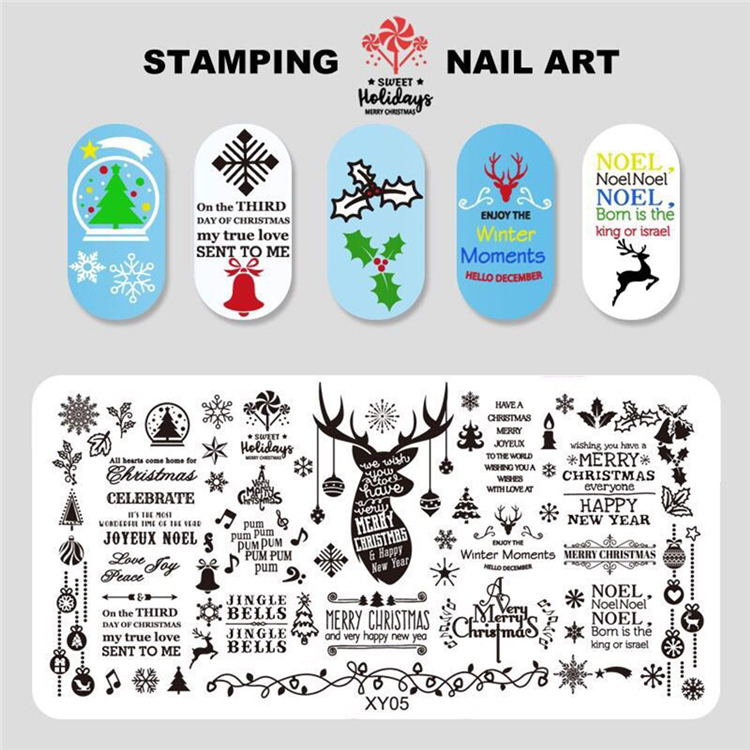 Nail in tấm Santa Claus loạt bông tuyết nai sừng chuyển công cụ móng tay DIY in dấu mẫu - Công cụ Nail máy mài móng mini