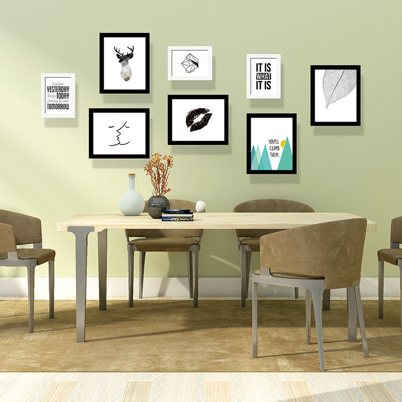Nordic photo wall photo-frame wall 8 photo frames Composition book room Living room Bedroom Wedding photo Gallery Sofa Background Wall
