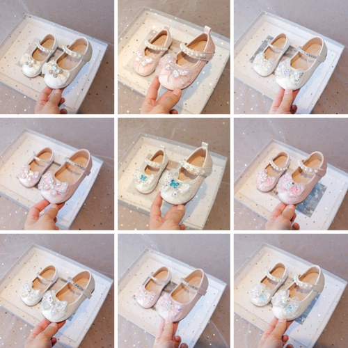 Туфли принцессы для девочек, кожаные туфли в корейском стиле для девочек, туфли Эльзы с кристаллами, обувь для выступлений, студенческий день защиты детей, новый стиль 2025 года