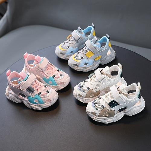 Летние спортивные сандалии для мальчиков, дышащая пляжная пляжная обувь, детская сумка, мягкая подошва