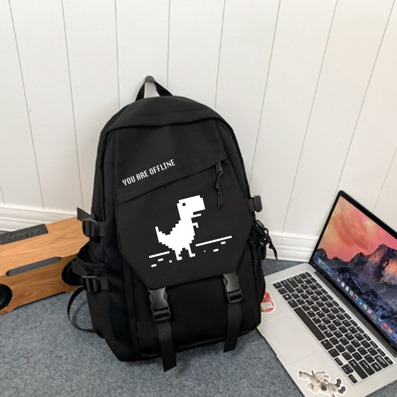 Google Little Dinosaur Backpack Trendy Campus Pixel Style Fashionable Korean Version Backpack for Middle and Primary School Students Boys and Girls Google Little Dinosaur Backpack Trendy Campus Pixel Style Fashionable Korean Version Backpack for Middle and Primary School Students Boys and Girls