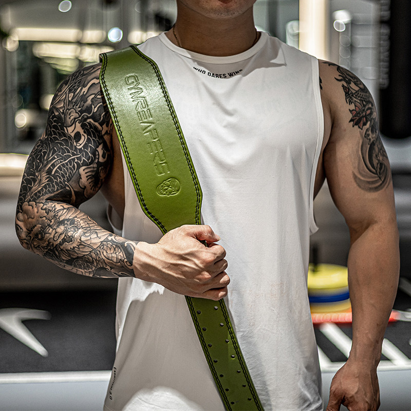 Skull Skull Ultra Slim Leather Fitness Belt men and women Deep squatting strength Training Weightlifting Fitness Room Instruments Professional Hard Ramen