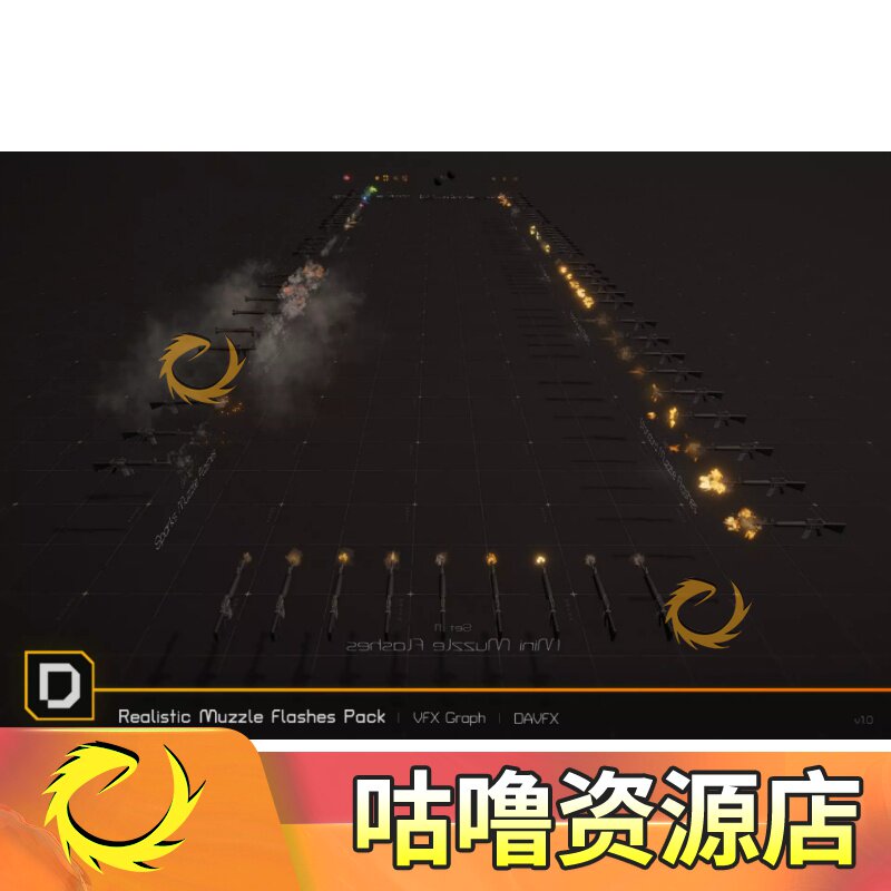 Unity Realistic Muzzle Flashes Pack 1.0 射击枪口火花火焰特效