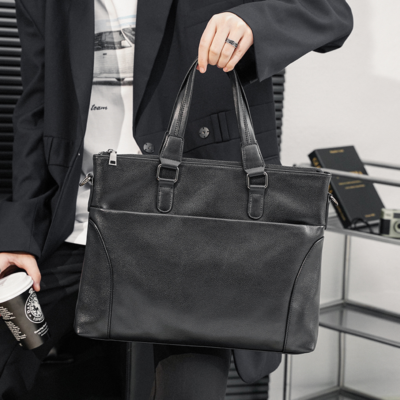 Hong Kong duty-free men's bag new Korean version fashion business handbag trend single shoulder messenger bag computer bag cool