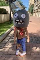Plants vs. Zombies iron barrel headgear doll clothing Childrens Day Halloween cos props performance doll costume