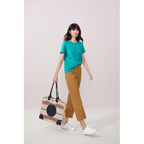 Spot-CCHER colored denim straight pants Comfortable stretch cotton Sisi and WOMENS XKIC3628