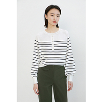 Spot-CCHER Elegant striped sweater“light and smooth”plush cotton Sisi and womens XZDC3017