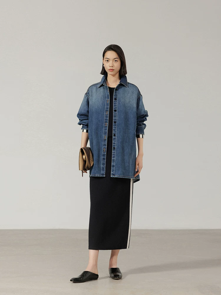 Spot CCHER "Classic Reshape" Shacket деним куртка мид-лонг хлопок Xixi и женский xwnf8399