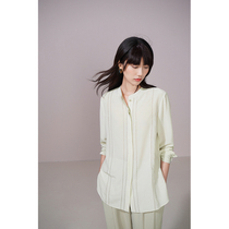 Spot-CCHER Asymmetrical silk shirt Light silk Sisi and spring and summer womens clothing XCGC3153