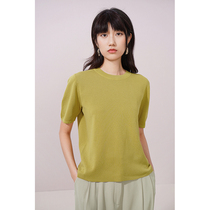 Spot-CCHER arc structure short sleeve knitwear fine cotton silk and womens XZGB3267 no folding