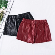 S3 mùa thu 2018 phiên bản Hàn Quốc mới của thời trang slim thun eo đôi túi da quần short giản dị 4161